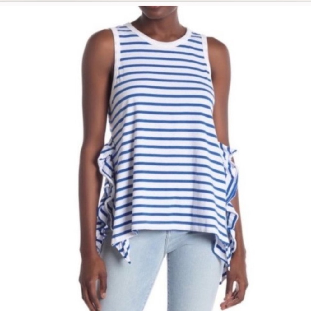 Current Elliot Side Slit Ruffle Tank Size 1 Small